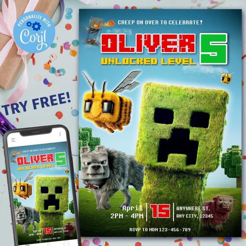 Minecraft movi invitation